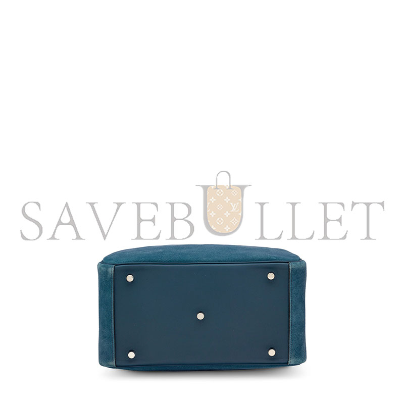 H**me5 master a bleu thalassa swift leather & veau doblis grizzly lindy 30 with palladium hardware (30*21*15cm)